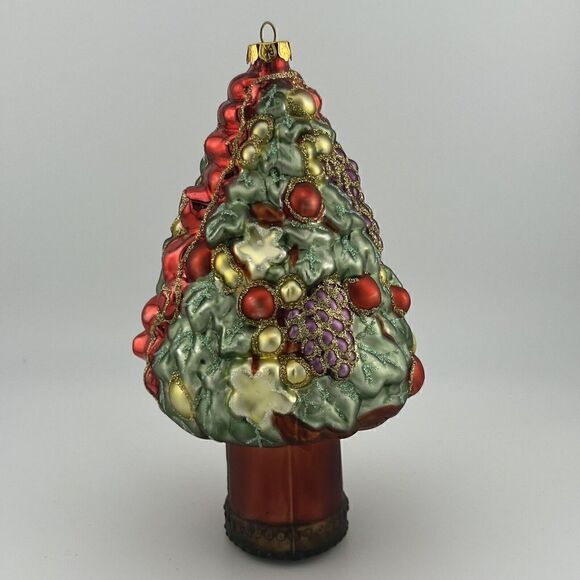 Susan Cherry 6.5" Glass Christmas Tree Ornament Glitter With Fruit Inscribed - Picture 5 of 10